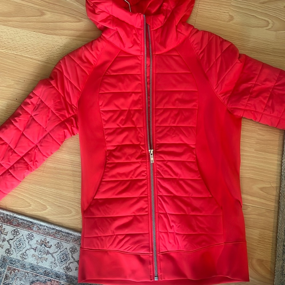 Lululemon red full zip up running jacket